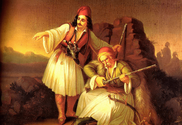 Πίνακας "Δύο Παλληκάρια" του Θεόδωρου Βρυζάκη
